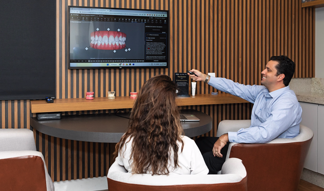 Vista geral do consultório odontológico em Belo Horizonte